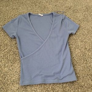 Cotton on purple blue v neck short sleeve